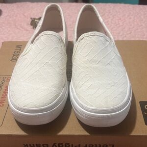 Keds Women's Cream Quilted Slip-On Sneakers